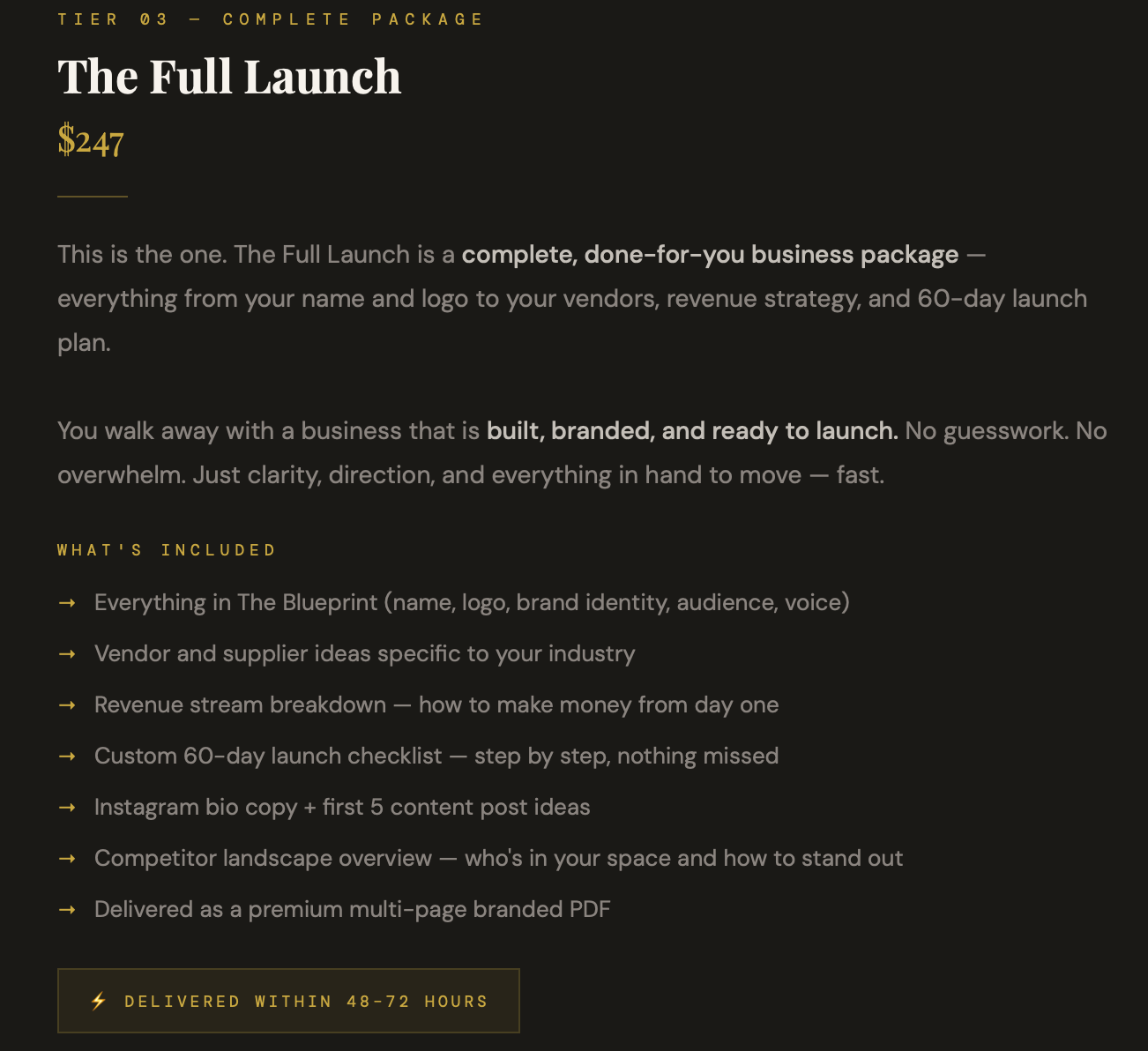 The Full Launch